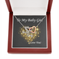 Two Hearts  Necklace, For Her, Valentine's Day, Mother, Wife, Girlfriend, with Custom Message Card