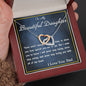 Two Hearts Embellished Necklace, From Dad, Daughter Necklace, for Christmas, Birthday, Custom Message Card