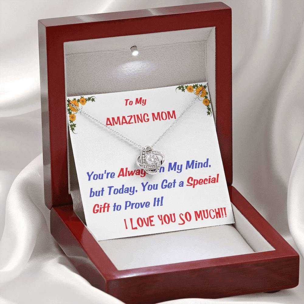 Love Knot Necklace | To  My Mom Gift | Mom Christmas Jewelry | Love Her Keepsake | Mom Necklace | Mom Message Card | Meaningful Cards | Best Mom Ever - Gifts 4 Your Season