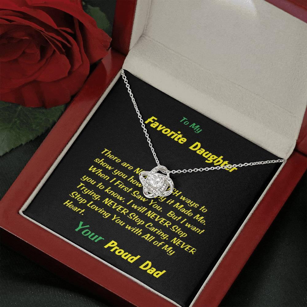 Love Knot Necklace For My Favorite Daughter, Gift For Daughter, Shineon Jewelry, Christmas Gift, Birthday Gift, Message Card Jewelry - Gifts 4 Your Season