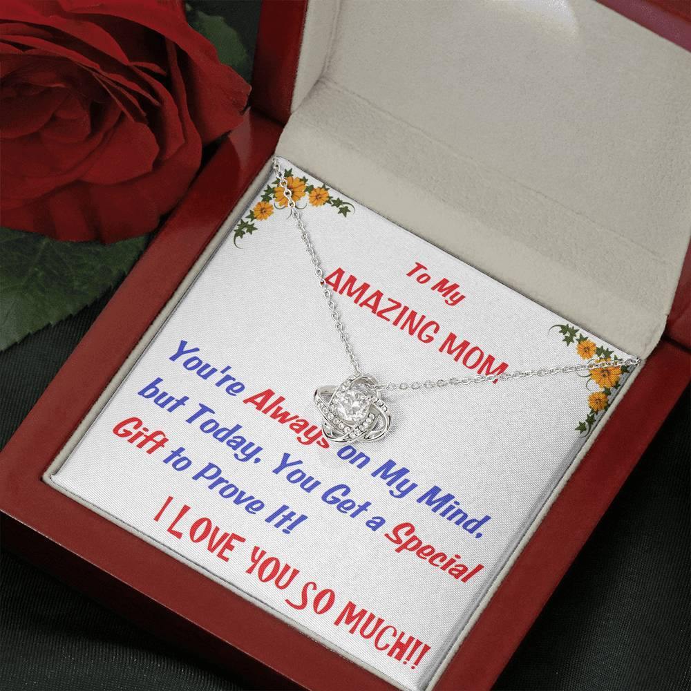 Love Knot Necklace | To  My Mom Gift | Mom Christmas Jewelry | Love Her Keepsake | Mom Necklace | Mom Message Card | Meaningful Cards | Best Mom Ever - Gifts 4 Your Season