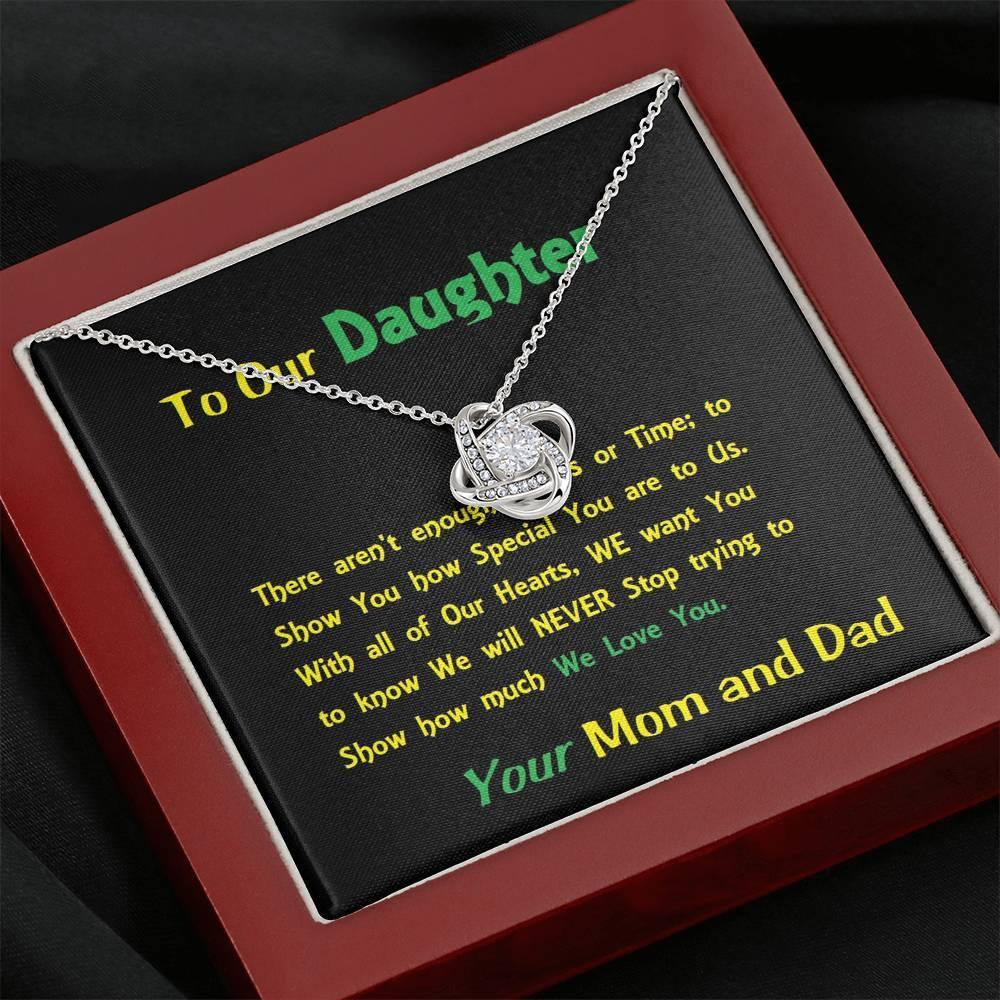 Love Knot Necklace For Daughter, Gift For Our Daughter , Shineon Jewelry, Christmas Gift, Birthday Gift, Message Card Jewelry - Gifts 4 Your Season
