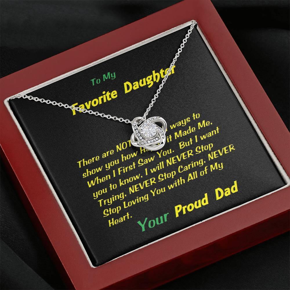 Love Knot Necklace For My Favorite Daughter, Gift For Daughter, Shineon Jewelry, Christmas Gift, Birthday Gift, Message Card Jewelry - Gifts 4 Your Season