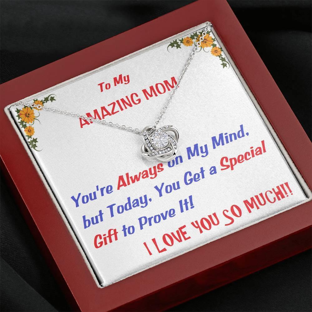Love Knot Necklace | To  My Mom Gift | Mom Christmas Jewelry | Love Her Keepsake | Mom Necklace | Mom Message Card | Meaningful Cards | Best Mom Ever - Gifts 4 Your Season