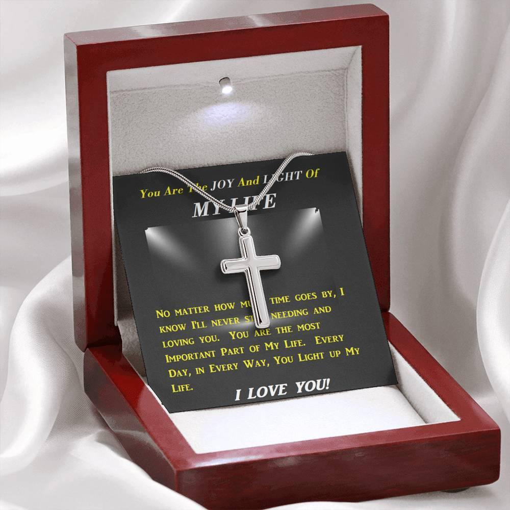 Steel Cross Necklace, Gift for Wife, Gift for Daughter, Birthday Gift For Son, To My Son Cross, Present From Mom And Dad For Son Birthday Gift Ideas - Gifts 4 Your Season